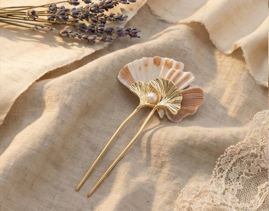 Pic à cheveux "Ginkgo Biloba"